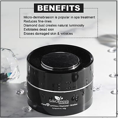 Silk Genesis Luminous Diamond Brasion Facial Scrub Exfoliates Skin Reduce Lines Wrinkles