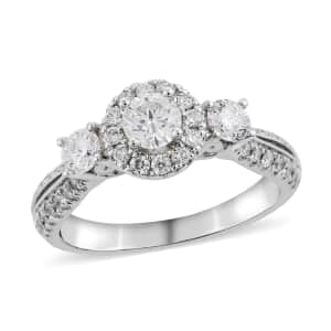 14K White Gold Diamond Ring (Size 6.75) 4.70 Grams 0.45 ctw
