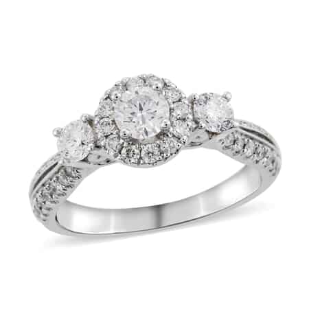 14K White Gold Diamond Ring (Size 6.75) 4.70 Grams 0.45 ctw image number 0