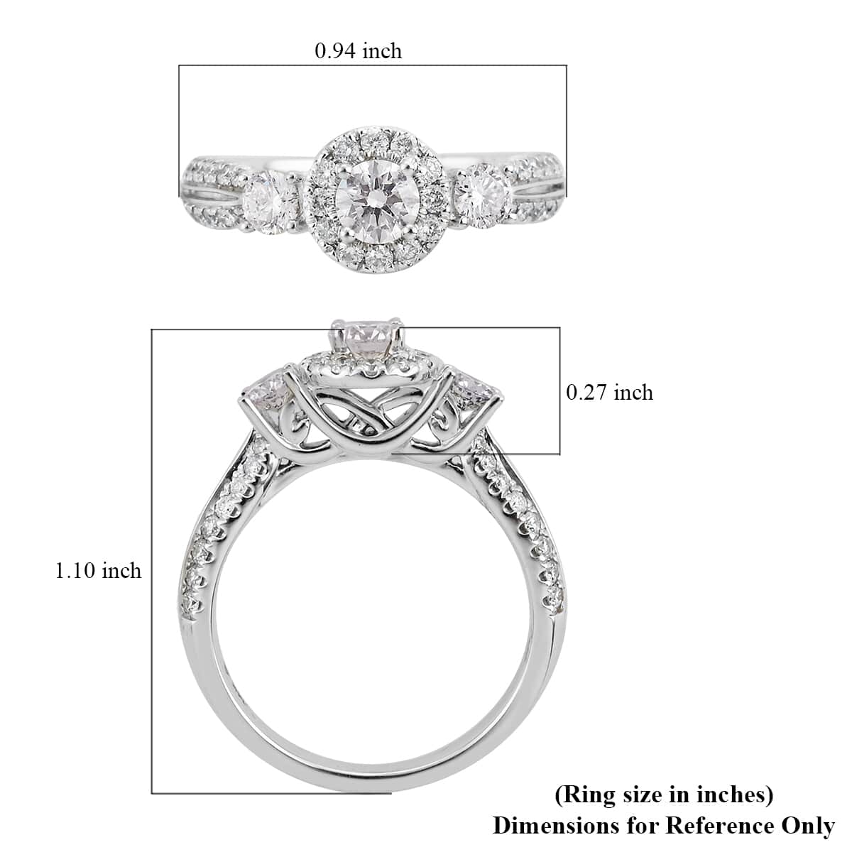 14K White Gold Diamond Ring (Size 6.75) 4.70 Grams 0.45 ctw image number 3