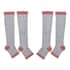 Set of 2 Pairs Gray Zipper Compression Socks with Open Toe (L/XL)-15-20mmHg image number 0