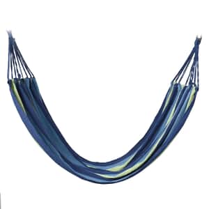Homesmart Indoor Outdoor Colorful Striped Canvas Camping Hammock-Blue