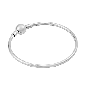 3mm Bangle Bracelet with Round Shape Lock in Stainless Steel (7.00 In)