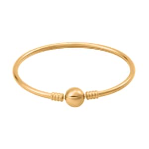 3mm Bangle Bracelet with Round Shape Lock in ION Plated Yellow Gold Stainless Steel (7.00 In)