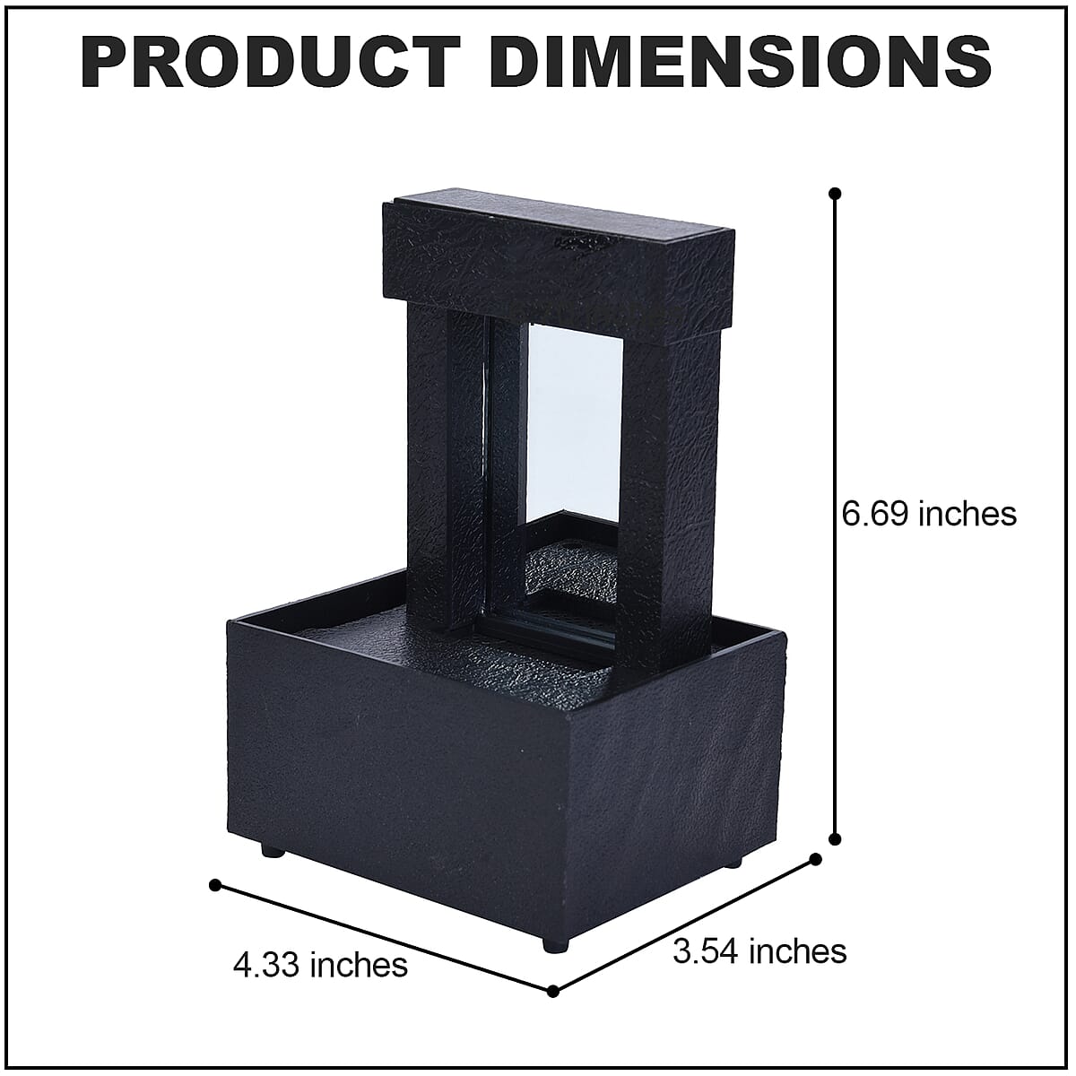 Black Mini Water Fountain with LED Light (2xAA Battery Not Included) image number 3