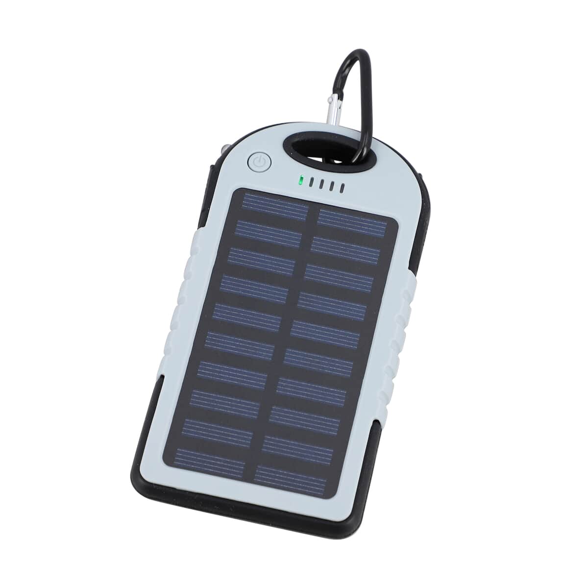 Homesmart Grey Carabiner Solar 5000 mAh Battery Charger with USB & Emergency LED Torch image number 0