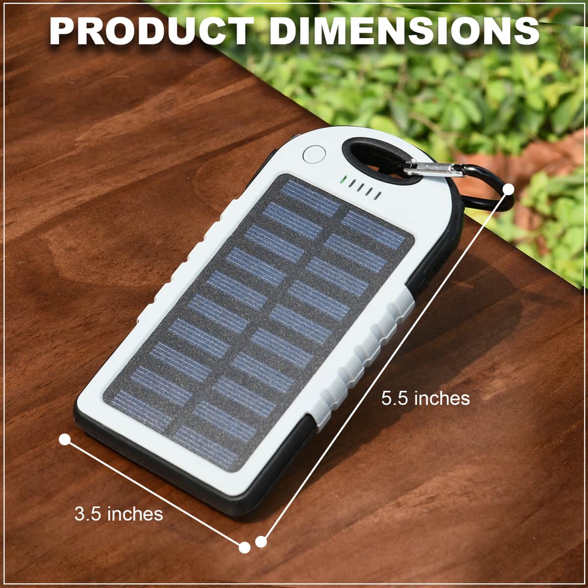 Homesmart Grey Carabiner Solar 5000 mAh Battery Charger with USB & Emergency LED Torch image number 3