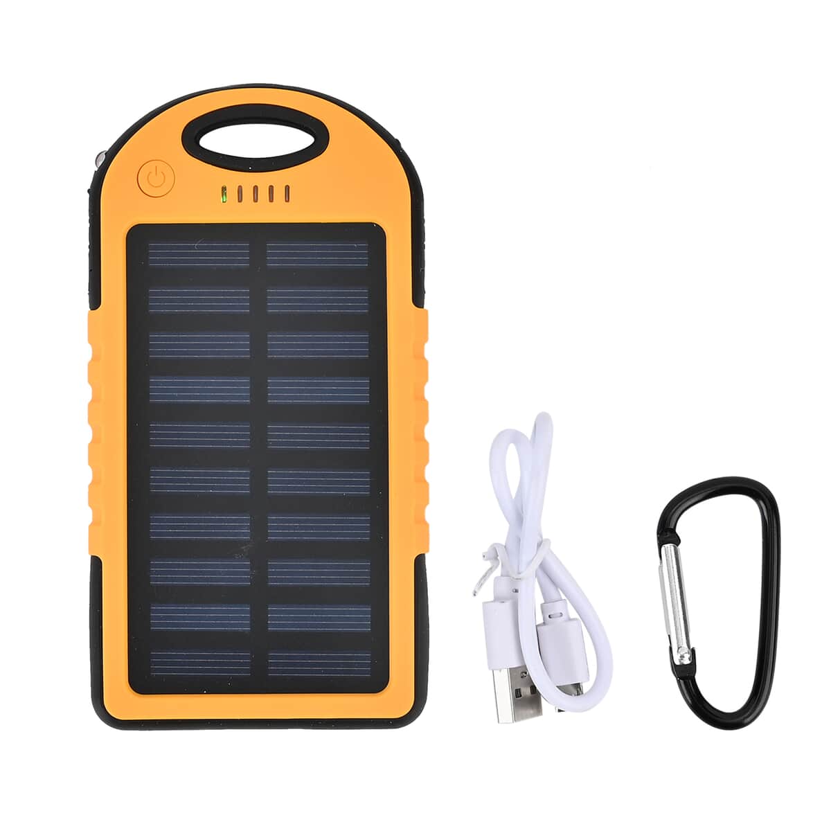 Homesmart Orange Carabiner Solar 5000 mAh Battery Charger with USB & Emergency LED Torch image number 0