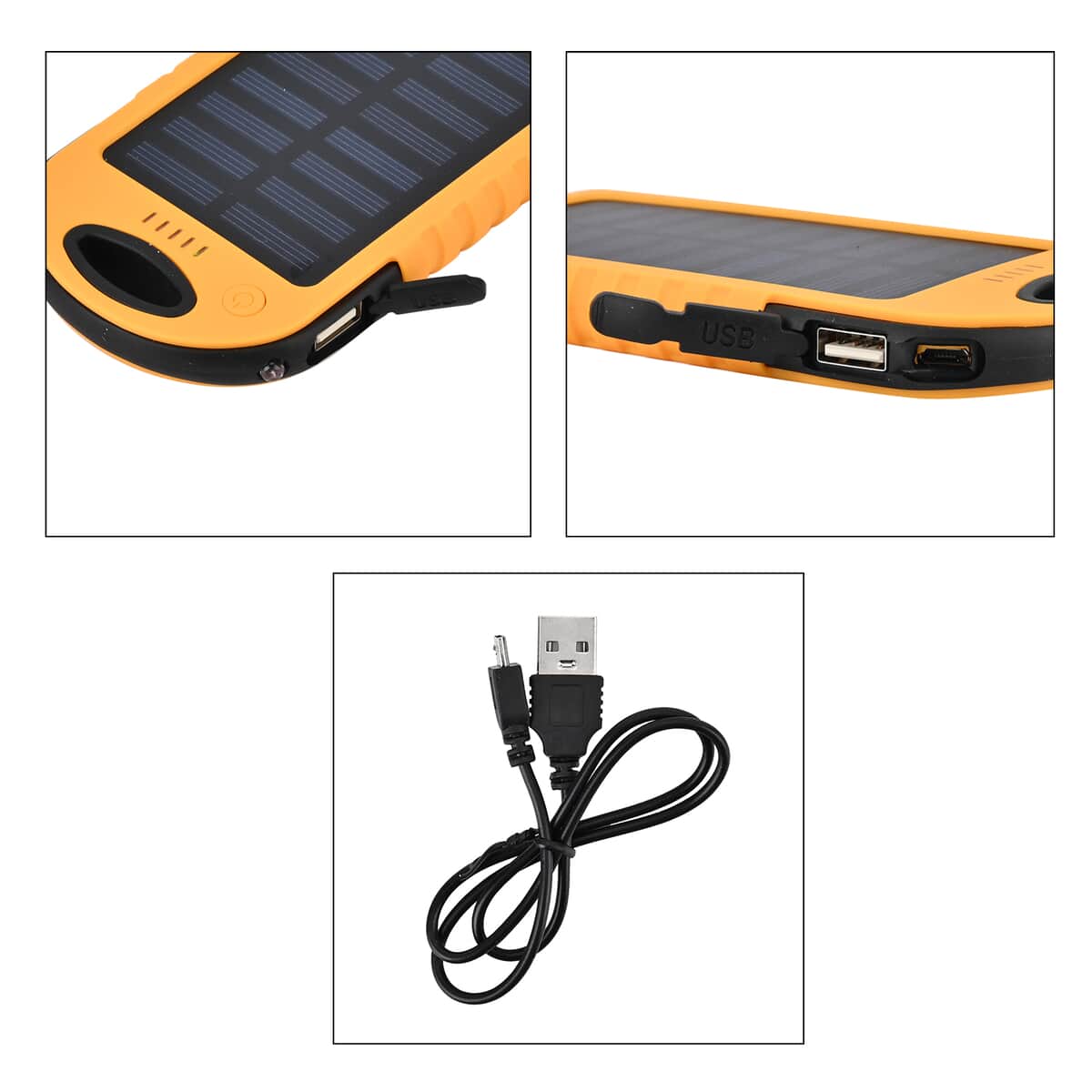Homesmart Orange Carabiner Solar 5000 mAh Battery Charger with USB & Emergency LED Torch image number 5