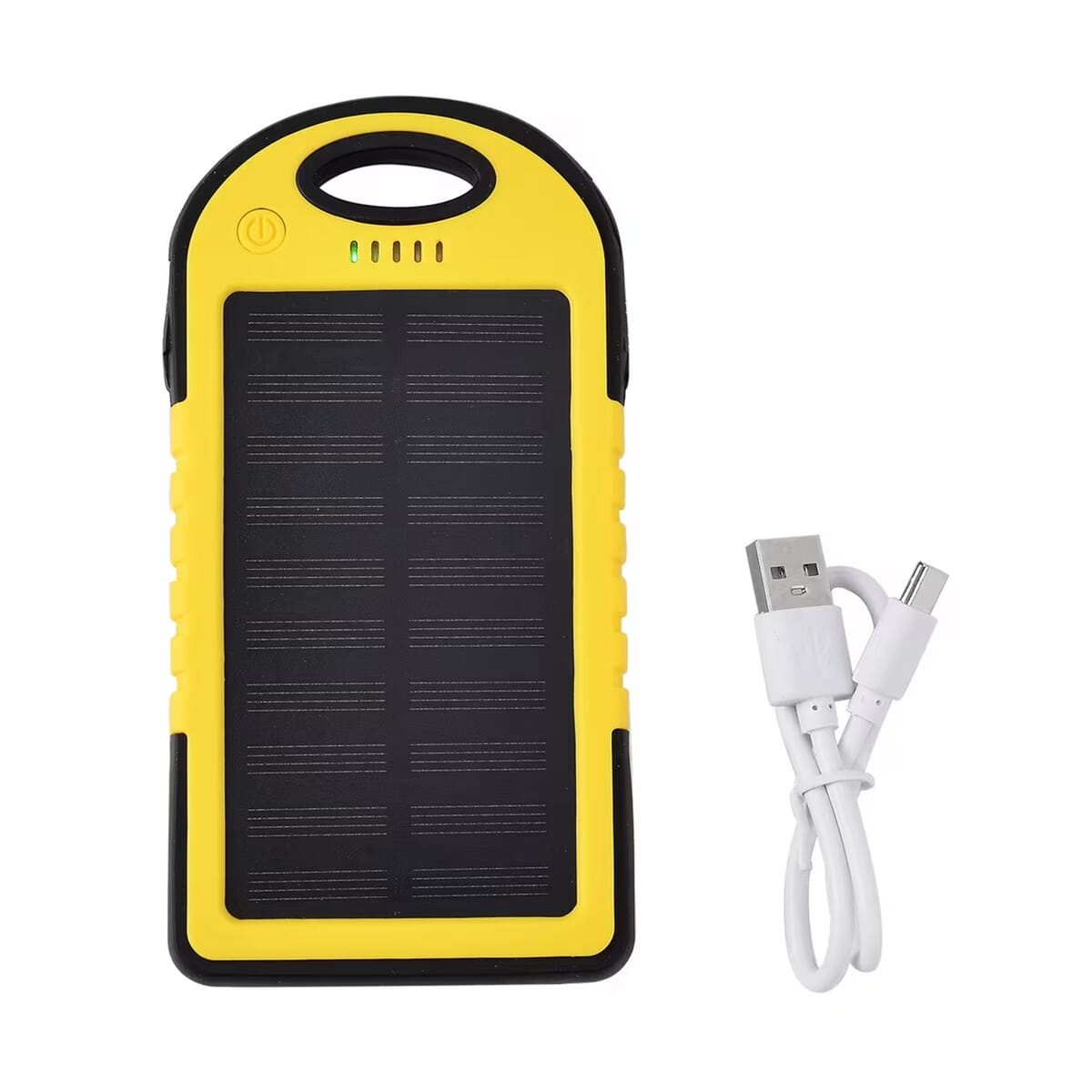 Homesmart Yellow Carabiner Solar 5000 mAh Battery Charger with USB & Emergency LED Torch image number 0
