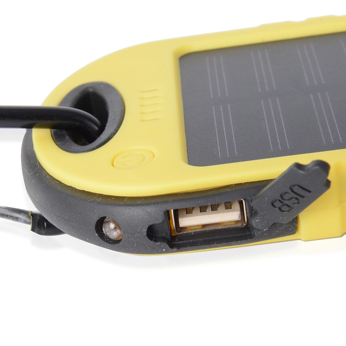 Homesmart Yellow Carabiner Solar 5000 mAh Battery Charger with USB & Emergency LED Torch image number 5