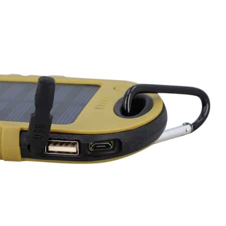 HOMESMART Golden Carabiner Solar 5000 mAh Battery Charger with USB & Emergency LED Torch image number 4