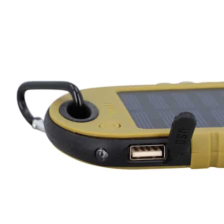 HOMESMART Golden Carabiner Solar 5000 mAh Battery Charger with USB & Emergency LED Torch image number 5