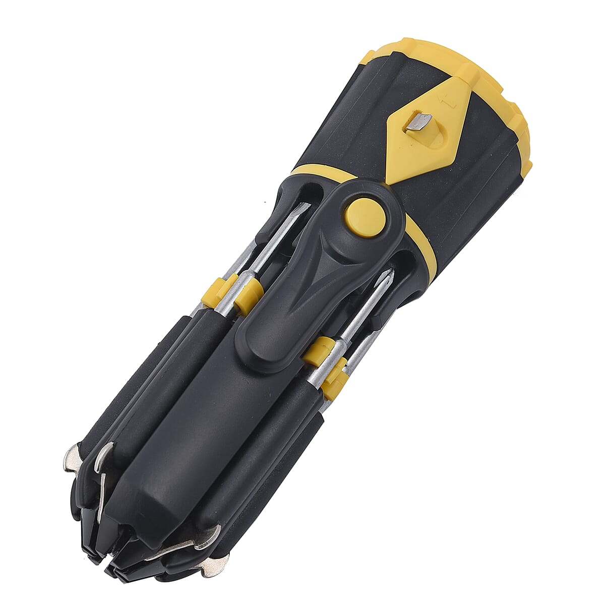 Yellow & Black 10-in-1 LED Multi-Functional Screwdriver Tool (Requires 3 AAA) image number 0
