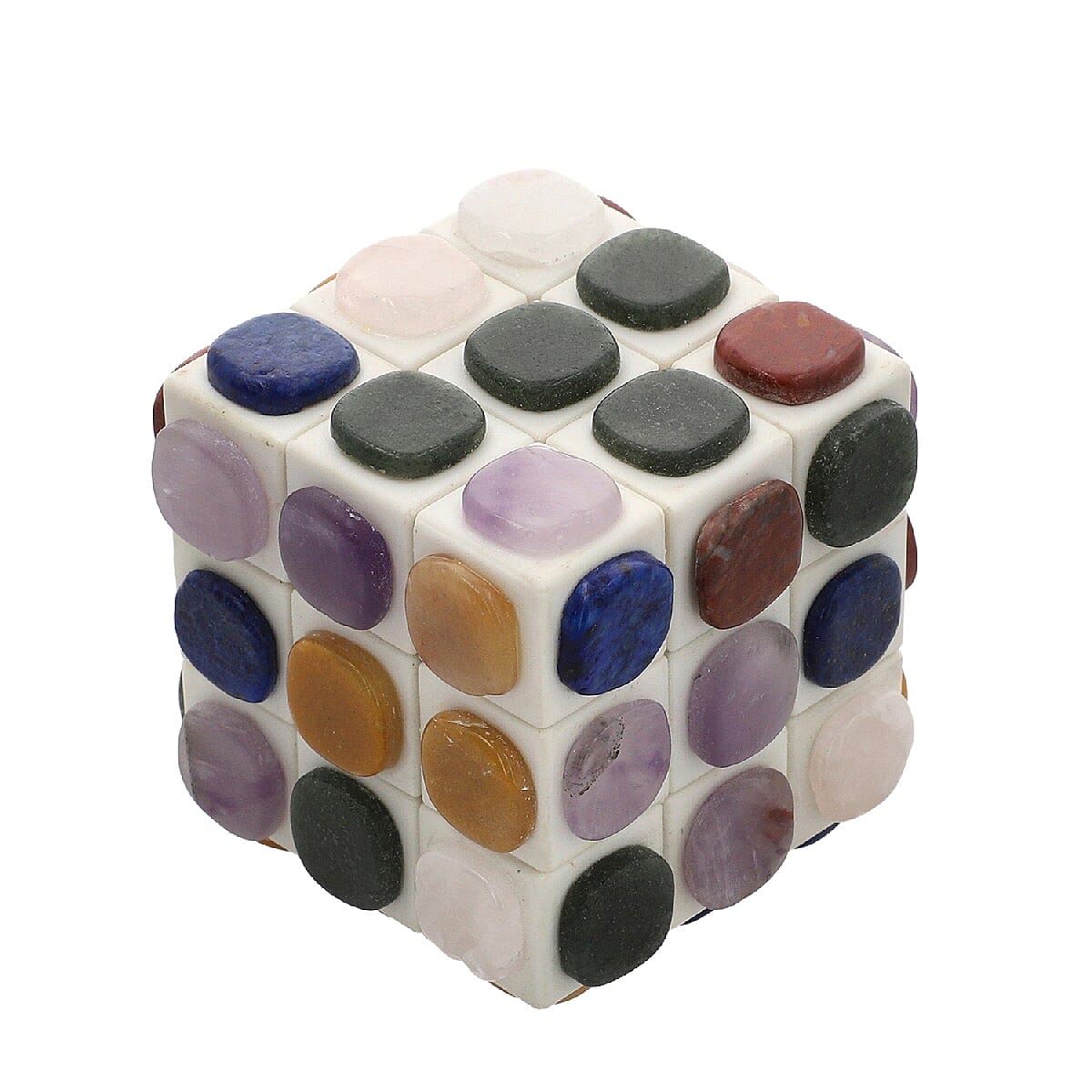 Multi Gemstone Made Puzzle Cube