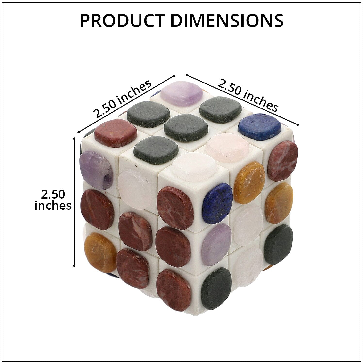 Multi Gemstone Made Puzzle Cube