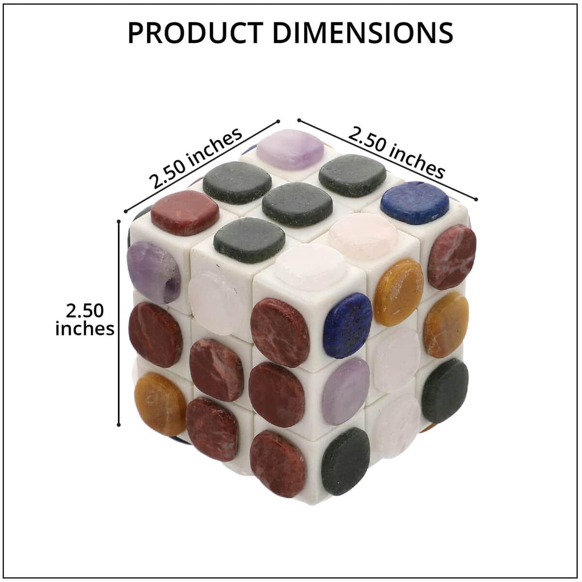 Multi Gemstone Made Puzzle Cube image number 3