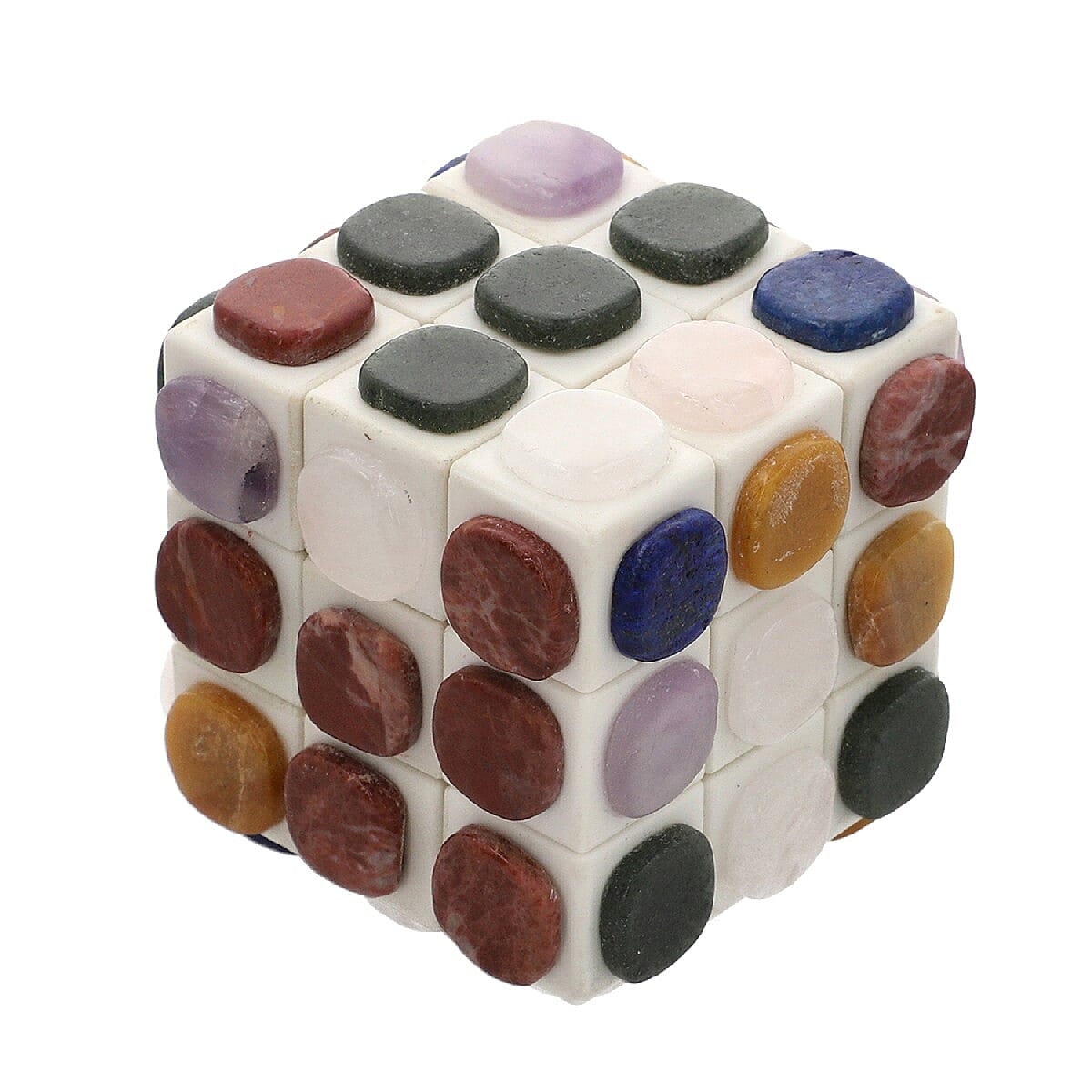 Multi Gemstone Made Puzzle Cube