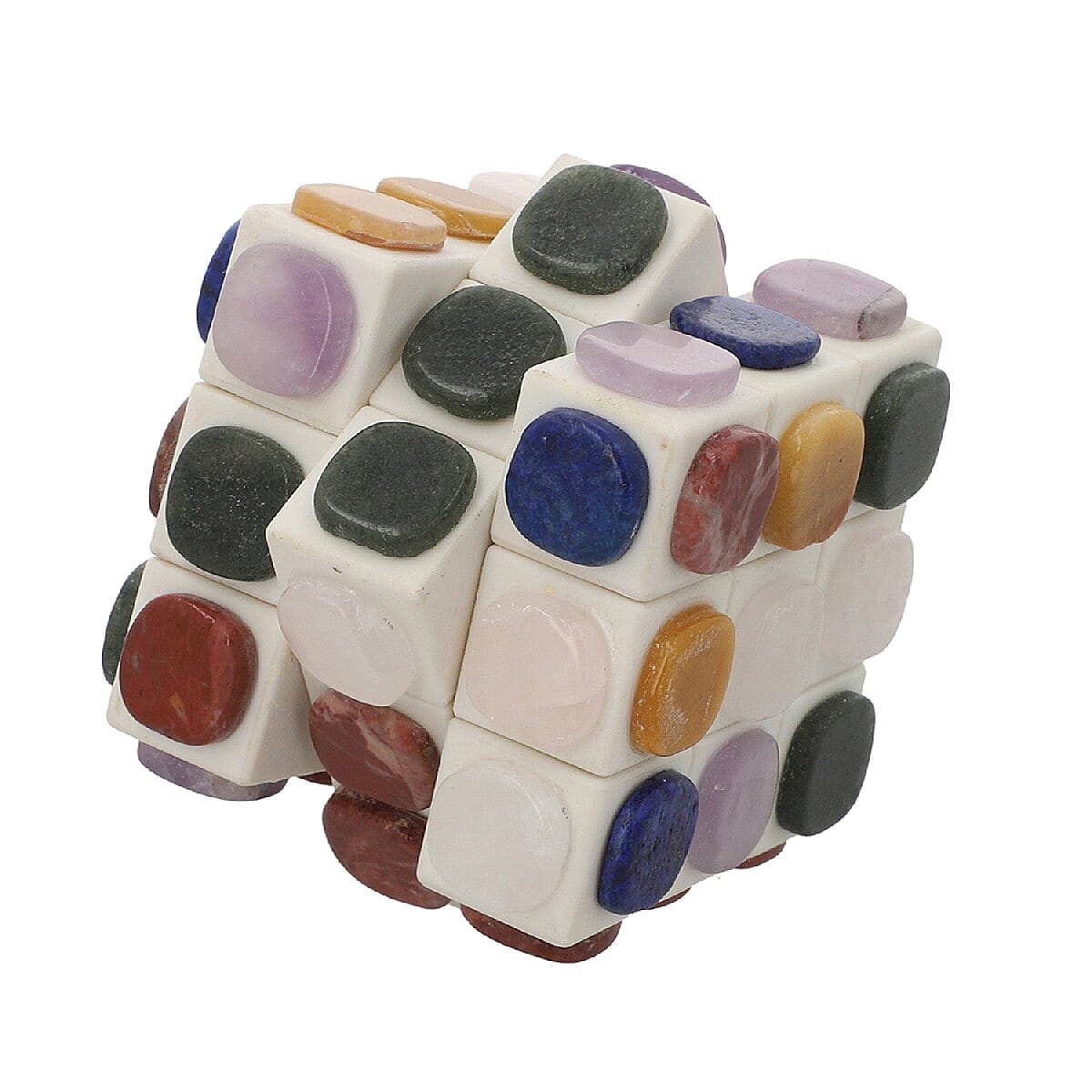 Multi Gemstone Made Puzzle Cube