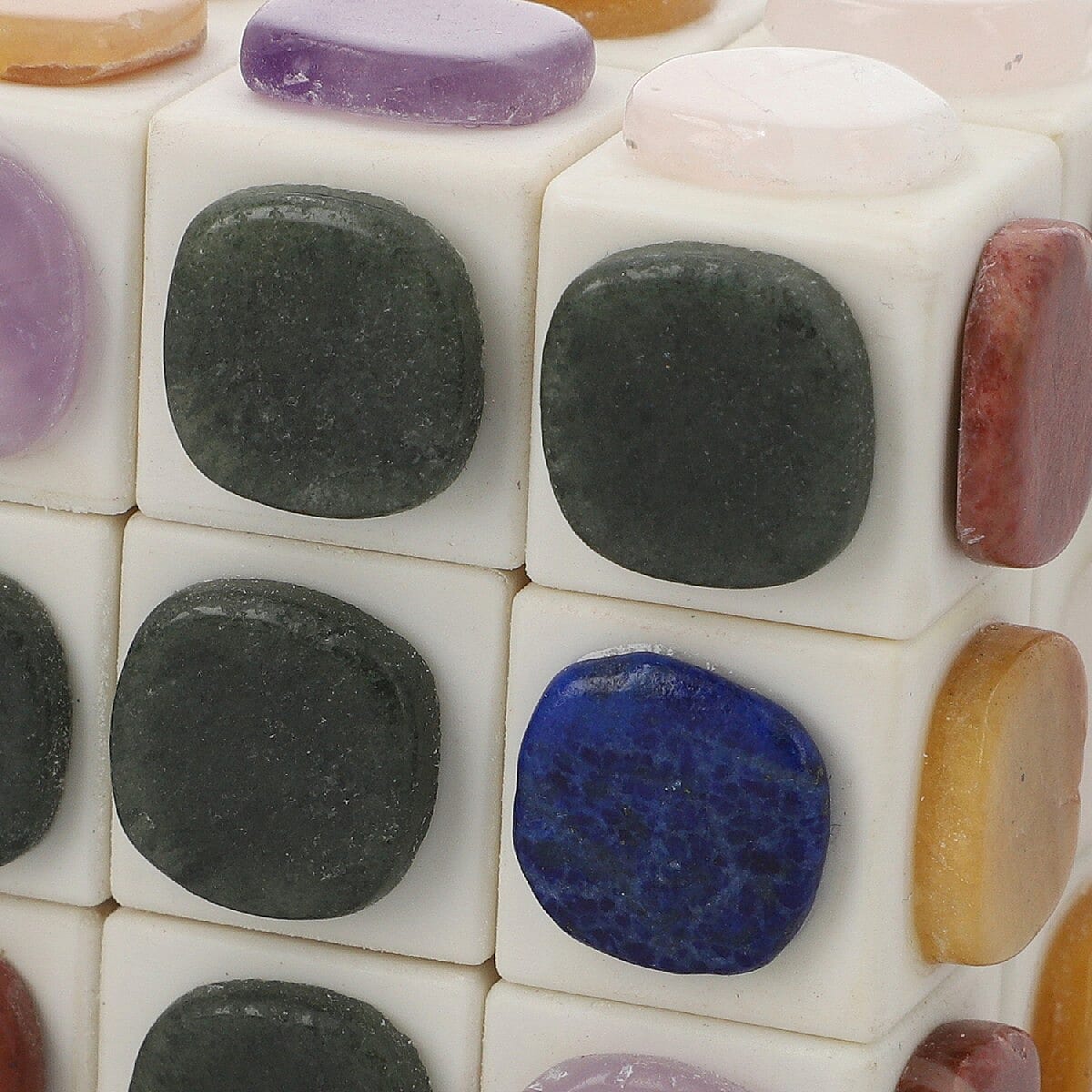 Multi Gemstone Made Puzzle Cube
