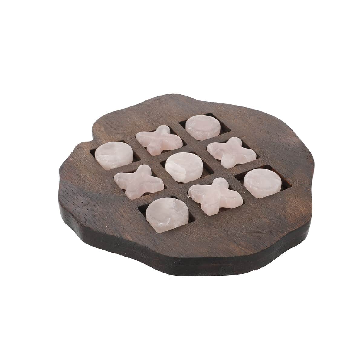 Multi Color Wood, Rose Quartz Crystal Puzzle Tic Tac Toe image number 5