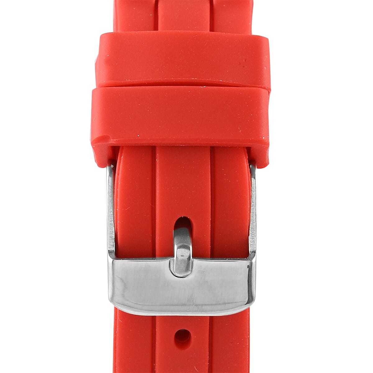 DISNEY Japanese Movement MICKEY MOUSE Watch with Red Silicone Strap and Stainless Steel Back image number 2