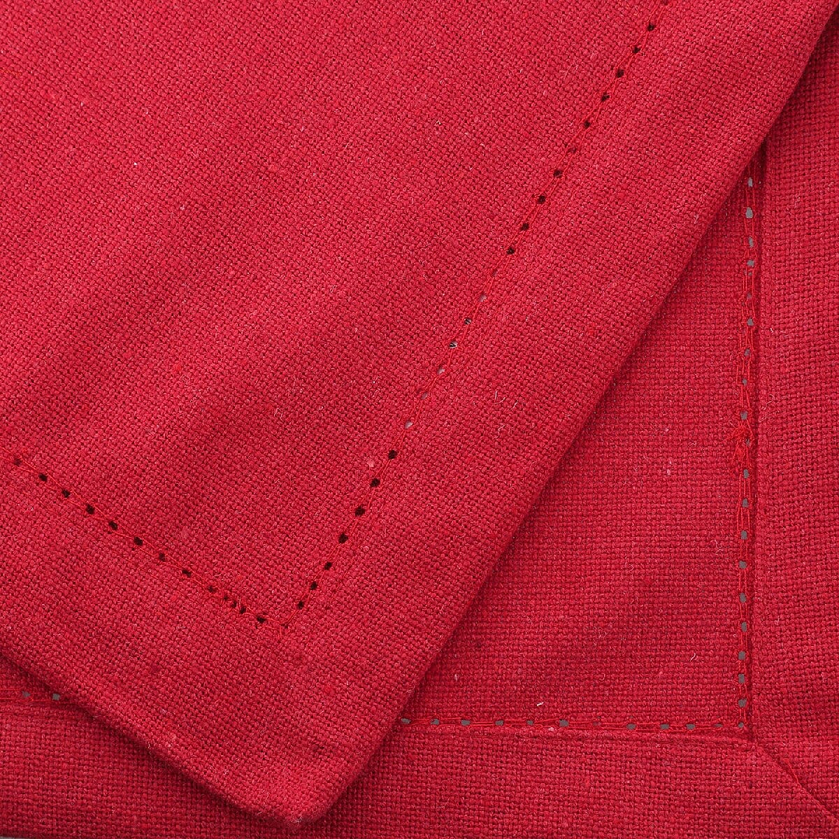 Set of 12 Red 100% Cotton Table Napkins (16x16)