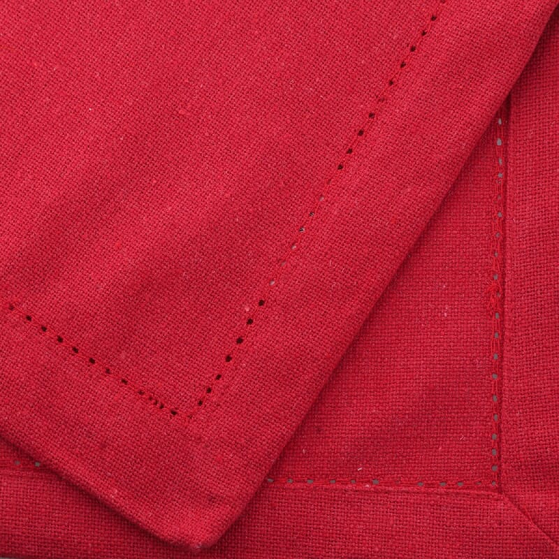 Set of 12 Red 100% Cotton Table Napkins (16x16)