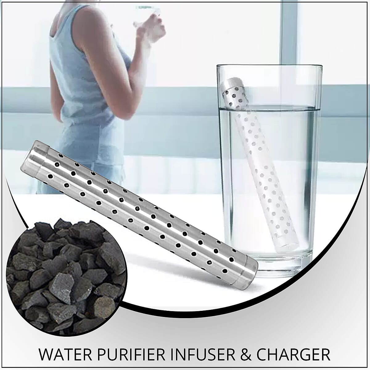 Water Infuser (Filled: Shungite, Copper and Activated Charcoal) Approx. 5.5 image number 1