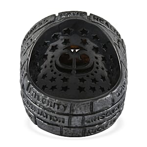 Galatea EI Capitan Collection 14K Yellow Gold and Black Rhodium Sterling Silver Bricks Of Life Ring (Size 9.0) 21 Grams