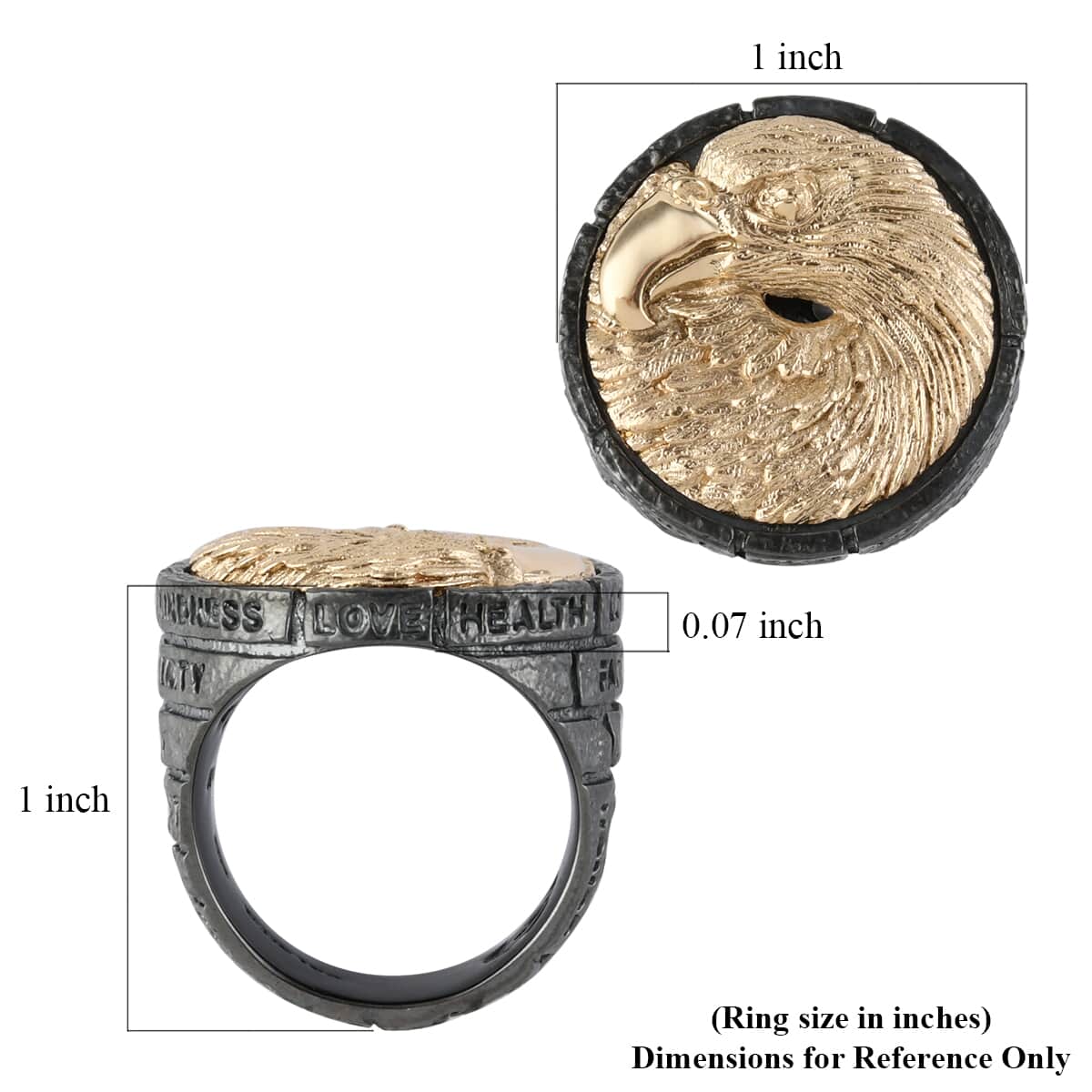 Galatea EI Capitan Collection 14K Yellow Gold and Black Rhodium Sterling Silver Bricks Of Life Ring (Size 9.0) 21 Grams image number 4