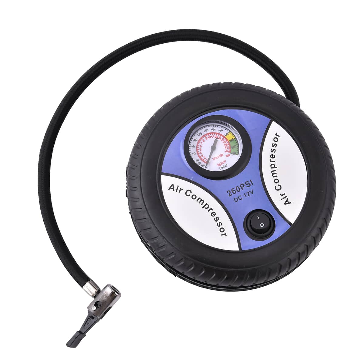 Light Blue Compact Portable Electric Mini DC 12V Air Compressor Tire Inflator with 150 PSI Pressure Gauge Car Tire Pump image number 4