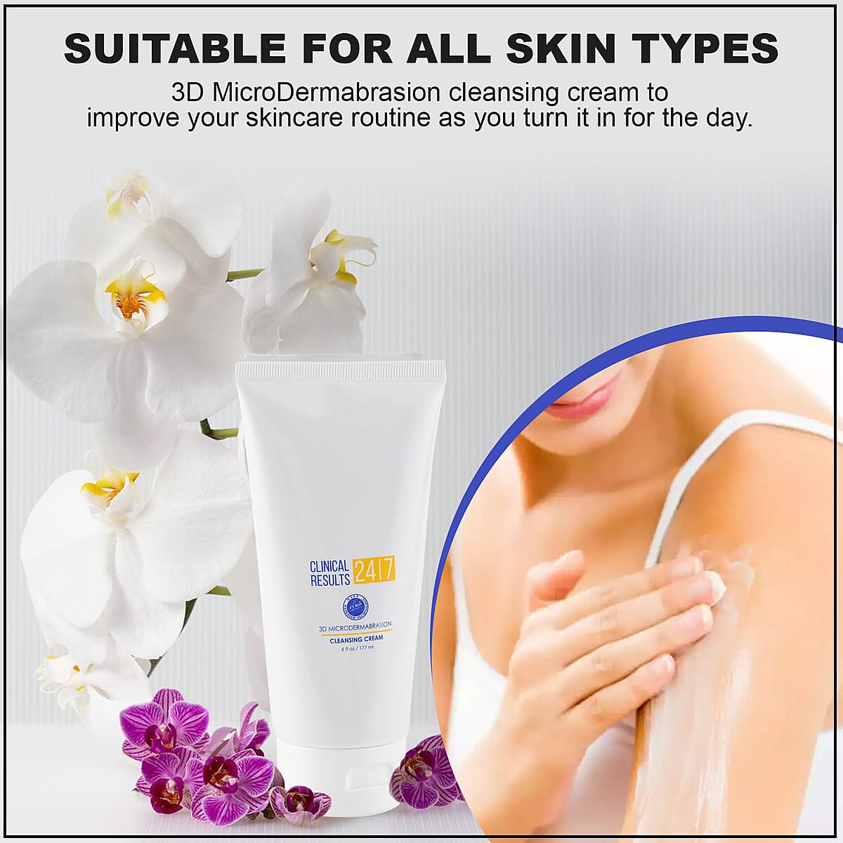 Clinical Results 24.7 3D MicroDermabrasion Cleansing Cream 6 fl Oz , Face Cleansing Cream , Facial Cleansing Lotion , Best Cream Cleanser image number 3