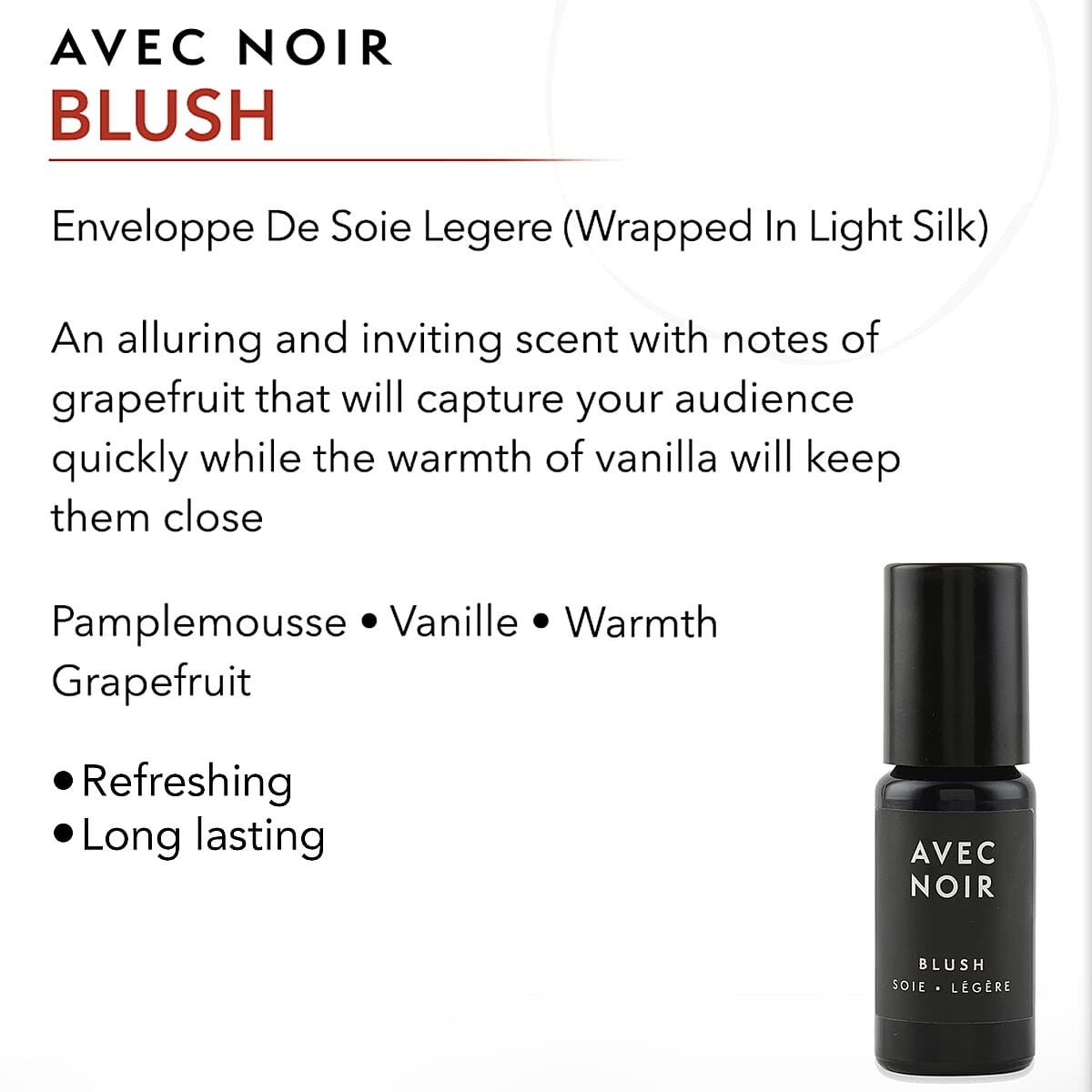 Avec Noir Blush Perfume Huile De Parfum Mild Long Lasting Aroma Fragrance 10 ml image number 2