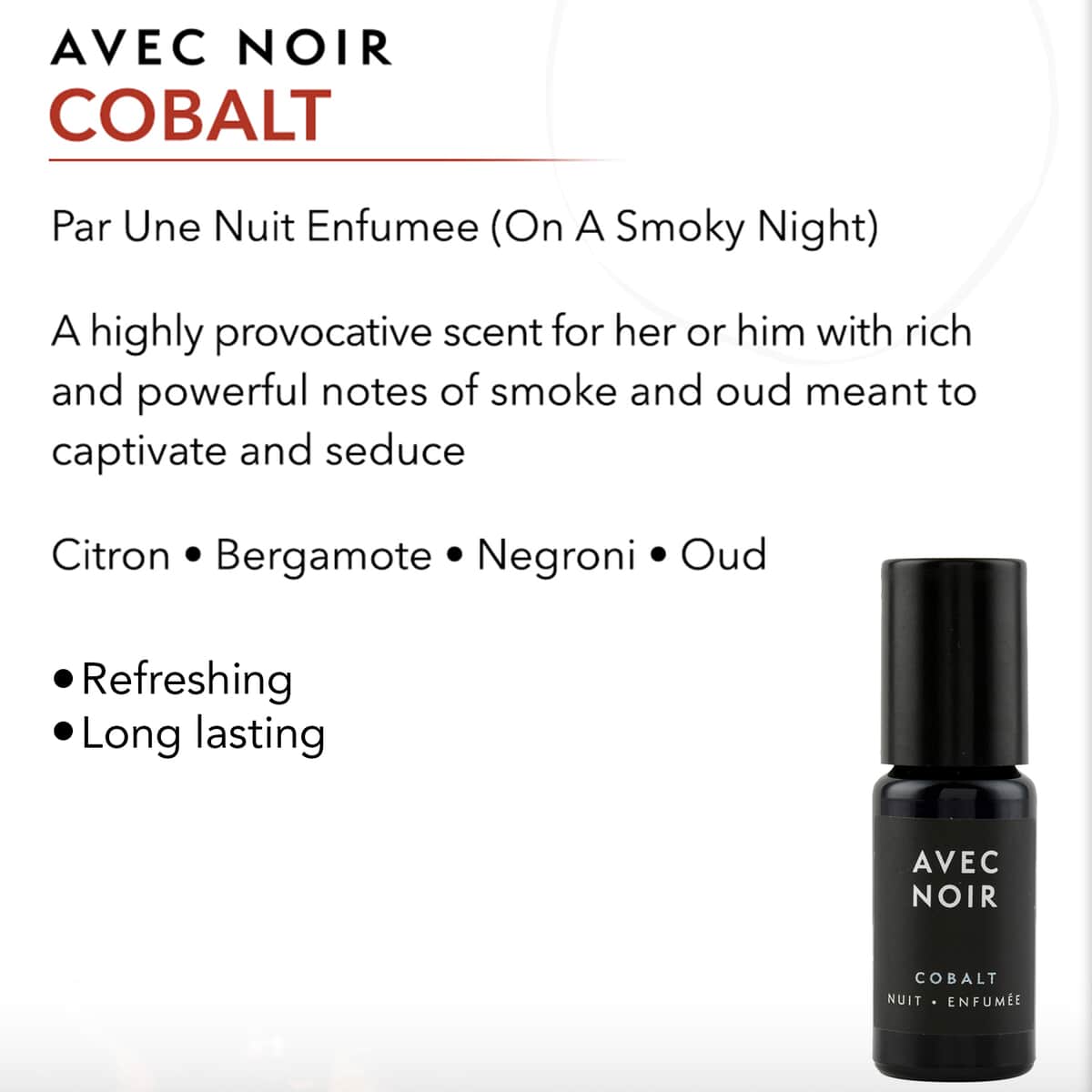 Avec Noir Cobalt Perfume Huile De Parfum Mild Long Lasting Aroma Fragrance 10 ml image number 2