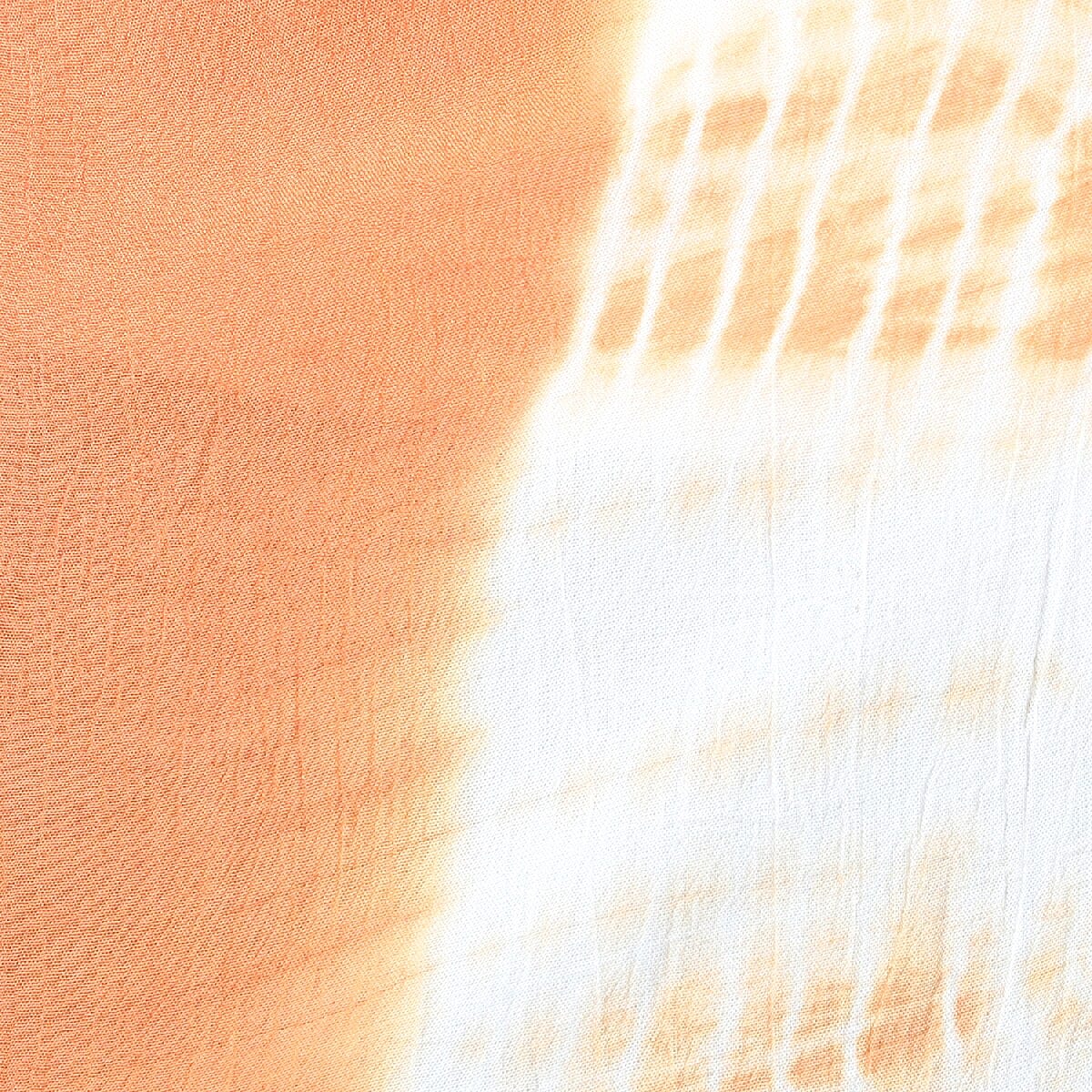 Orange & White Tie Dye Kimono Duster with Bell Sleeves - One Size Fits Most image number 4