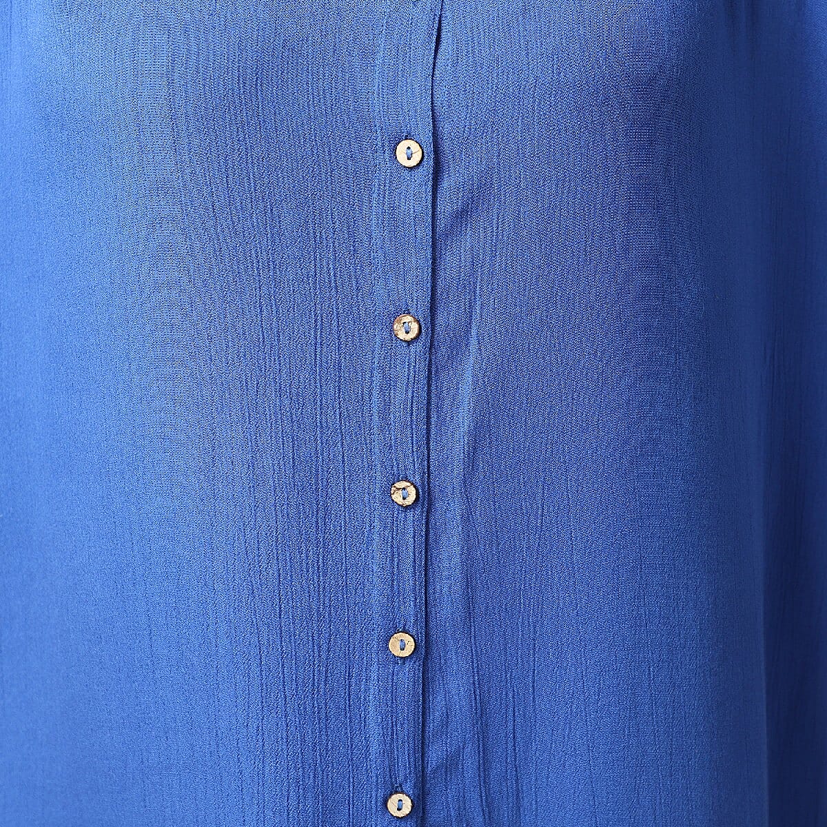 Blue 100% Rayon Top with Front Closure with Button- XXL/XXXL image number 4