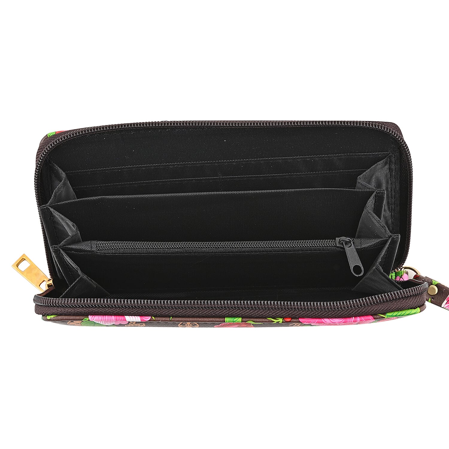 Black Floral Faux Leather Ladies Assorted Wallet