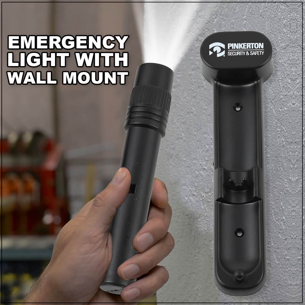 Black Emergency Light with Wall Mount image number 1