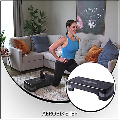 SoulSmart Adjustable Aerobic Stepper Platform (440lbs Approx. Weight) , Mini Stepper Benefits Calorie Burn Weight Loss , Home Leg Bodyweight Exercise Equipment