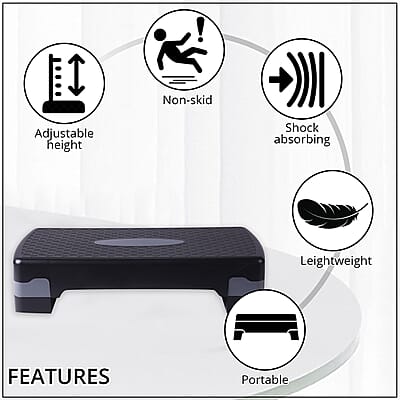 SoulSmart Adjustable Aerobic Stepper Platform (440lbs Approx. Weight) , Mini Stepper Benefits Calorie Burn Weight Loss , Home Leg Bodyweight Exercise Equipment