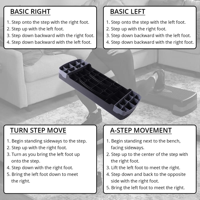 SoulSmart Adjustable Aerobic Stepper Platform (440lbs Approx. Weight) , Mini Stepper Benefits Calorie Burn Weight Loss , Home Leg Bodyweight Exercise Equipment