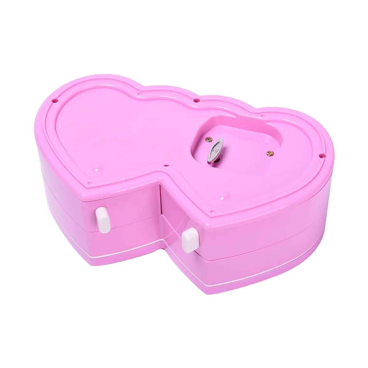 Pink Double Heart Shape Music Box with Removable Magnetic Dancer image number 6