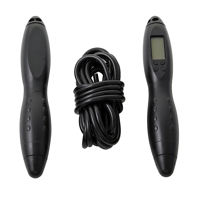 SoulSmart Electric Digital Jump Rope Set (Wireless Short Rope, 9ft Long Rope, Battery & Tool) Black