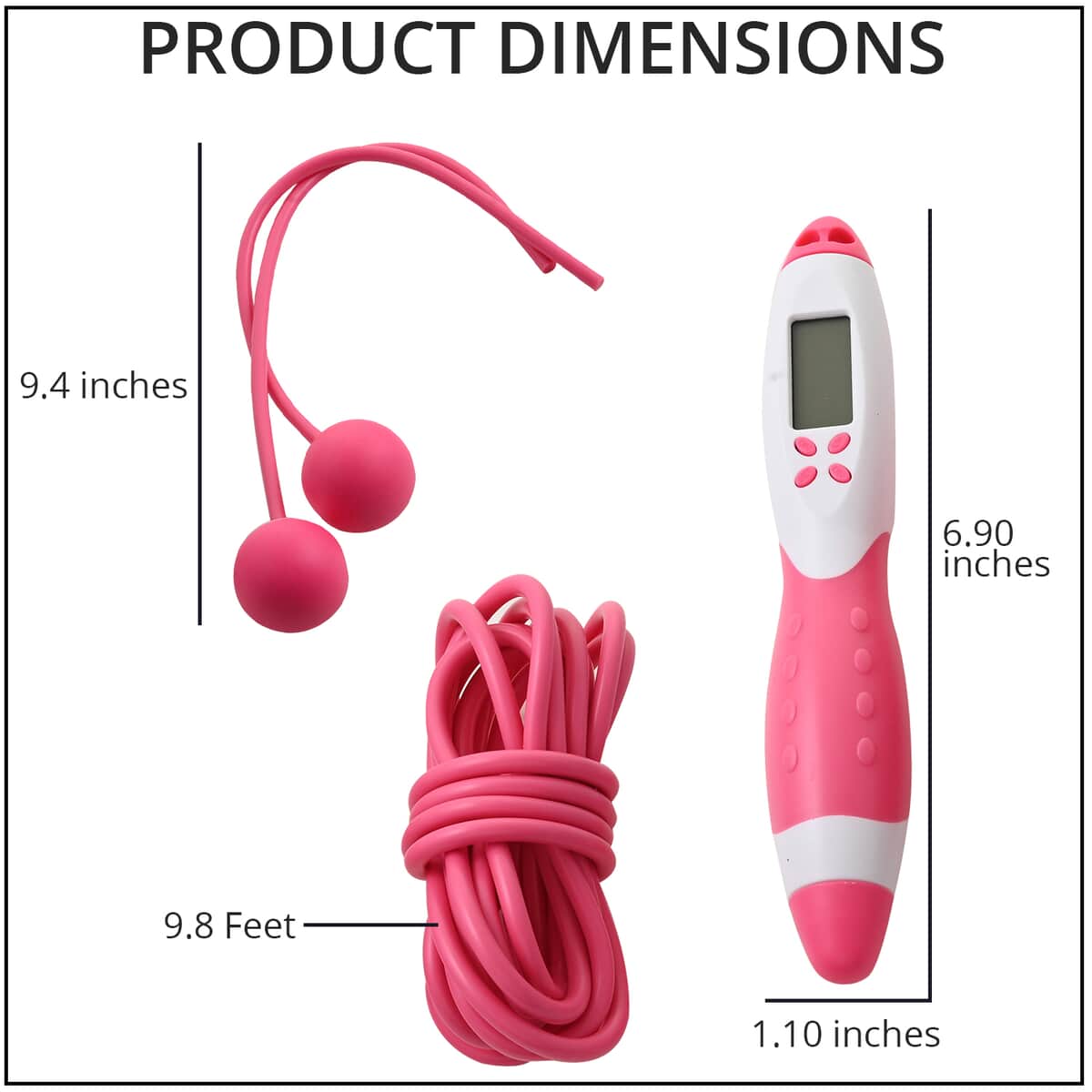 SoulSmart Electric Digital Jump Rope Set (Wireless Short Rope, 9ft Long Rope, Battery & Tool) Pink & White image number 3