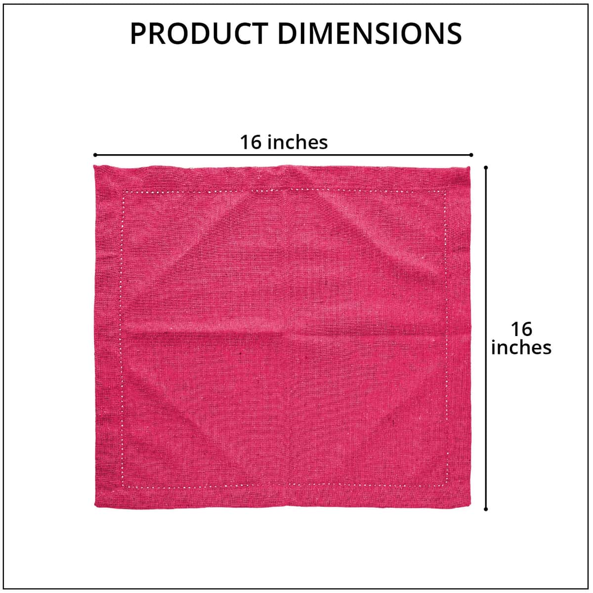 Set of 12 Pink 100% Cotton Table Napkins image number 3