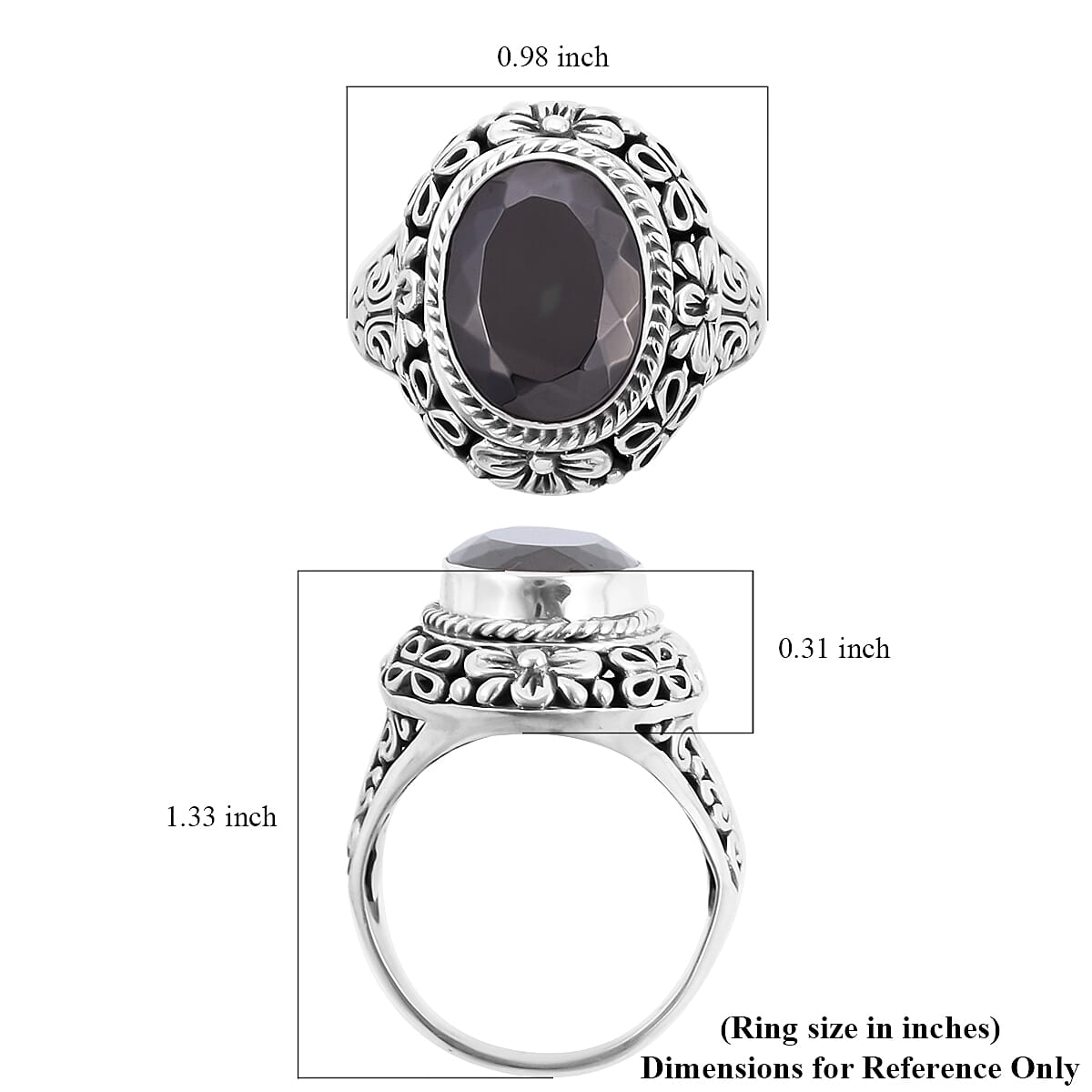 Bali Legacy Elite Shungite Ring in Sterling Silver (Size 10.0) 5.90 ctw