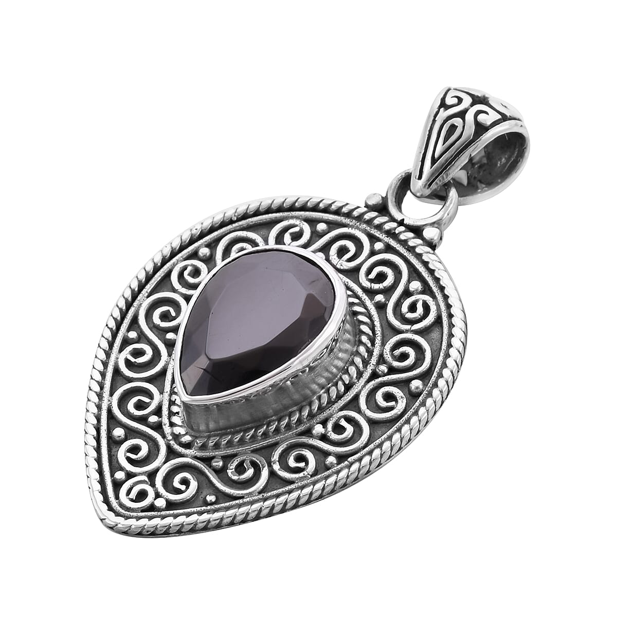 Bali Legacy Elite Shungite Pendant in Sterling Silver 3.50 ctw