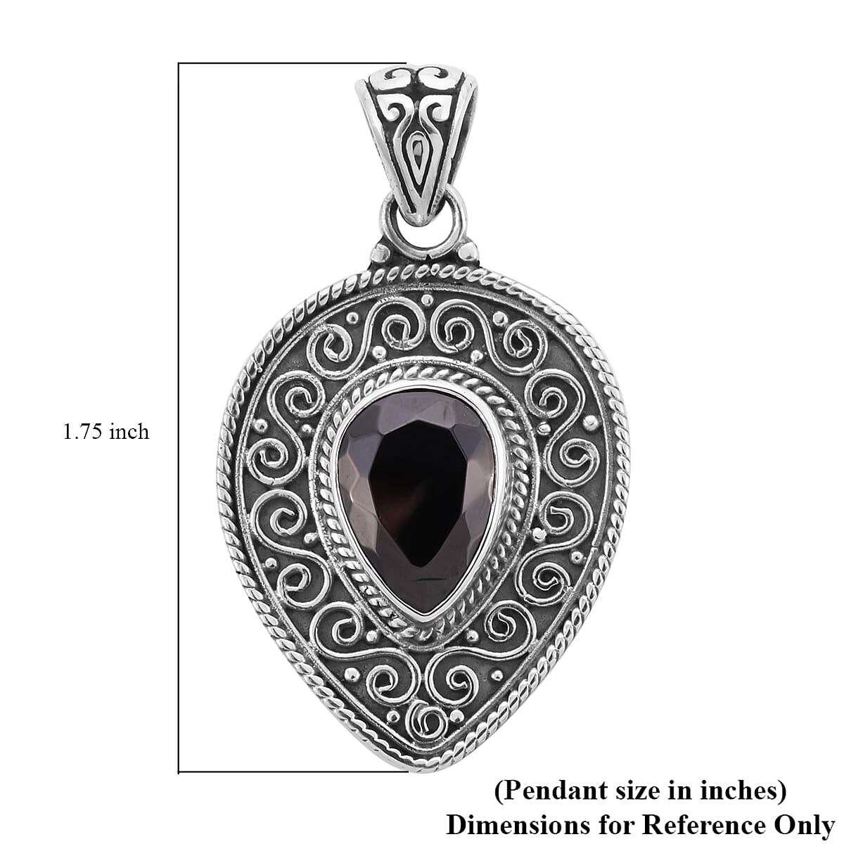 Bali Legacy Elite Shungite Pendant in Sterling Silver 3.50 ctw