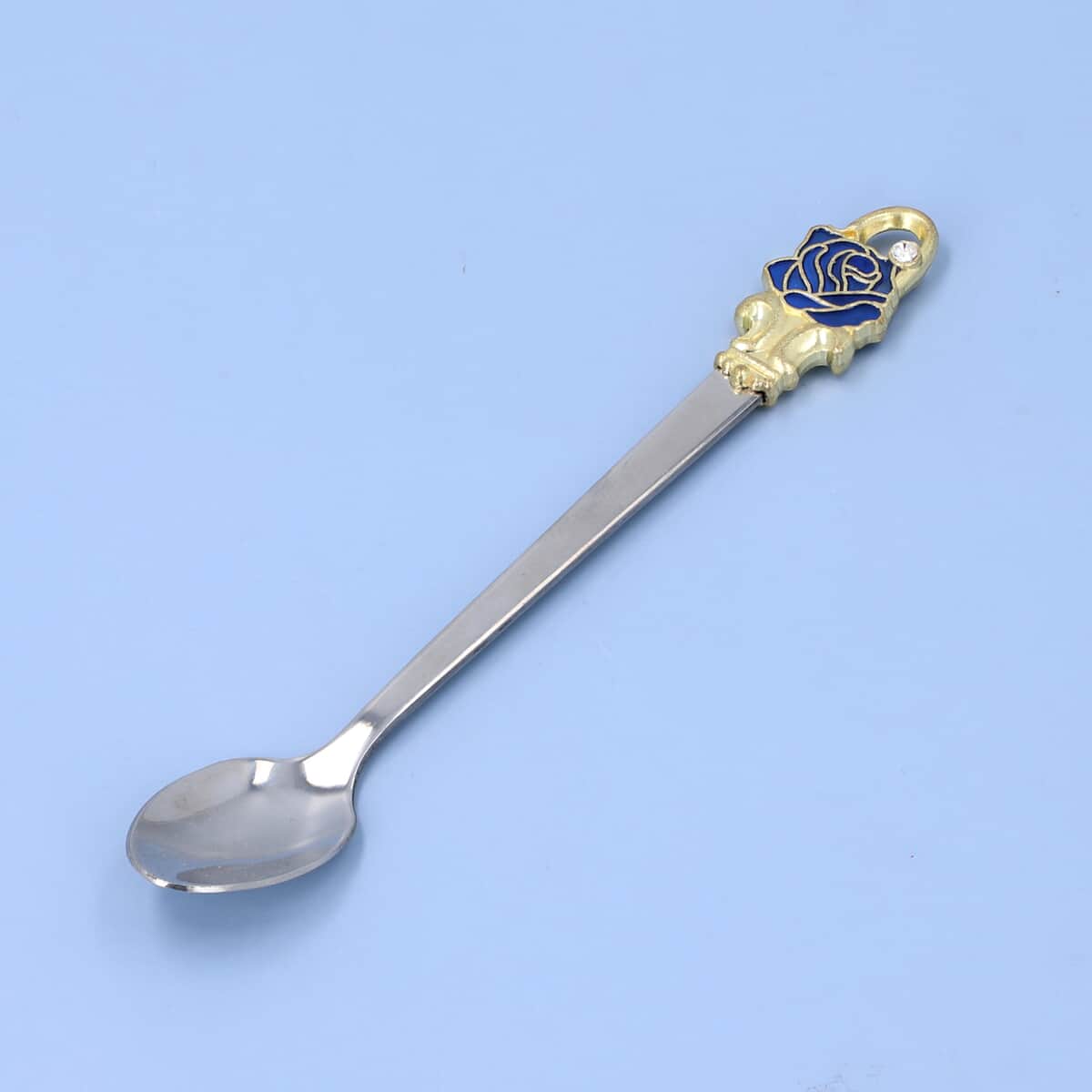 Blue & Gold Floral 3D Enamel Cup with Spoon Set (4.72"x4.92"x2.56") (350 ml) image number 6